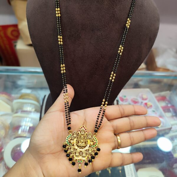 high quality..matt finish ashta lakshmi 24" Long black beads..