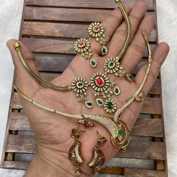 high quality matt necklace combo set of 2.