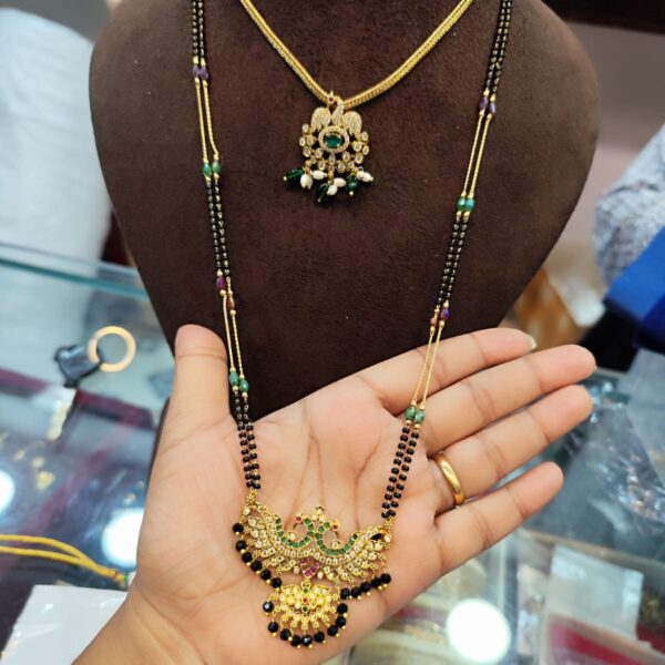 high quality..long black beads+ matt finish kanti..